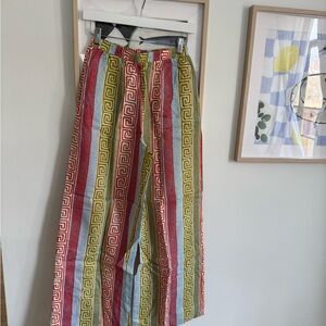 Verge girl Colorful Striped Wide-Leg Pants